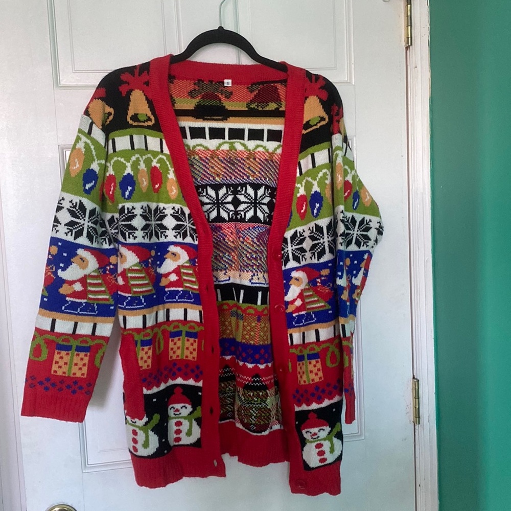 Women’s Ugly Christmas Sweater Cardigan - S - only worn once. Great condition